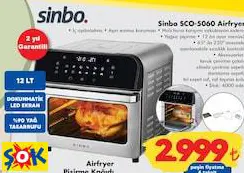 SİNBO SCO-5060 AİRFRYER SİNBO SCO-5060 AİRFRYER